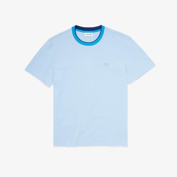 Lacoste Férfi Kerek Nyakkivágású Kéttónusú Vastag Pamut T-Shirt