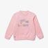 Lacoste Kids’ Crew Neck Embroidered Cotton Fleece SweatshirtPembe