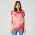 Lacoste Women's Round Neck Striped T-Shirt