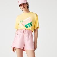 Lacoste Women's Short Flecked Loose Fit Organic Cotton T-Shirt6XP