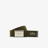 Lacoste Men's Made İn France Lacoste Engraved Buckle Woven Fabric Belt918