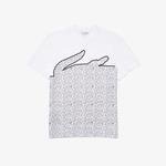 Lacoste Pánske bavlnené tričko  Piqué Blend s výstrihom bez goliera