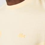 Lacoste Pánské tričko z organické bavlny s potiskem krokodýla a výstřihem ke krku