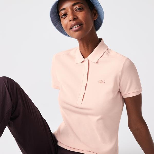 Lacoste damska koszulka polo z elastycznej piki bawełnianej Slim Fit