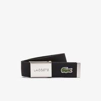 Lacoste Men's Made İn France Lacoste Engraved Buckle Woven Fabric Belt031