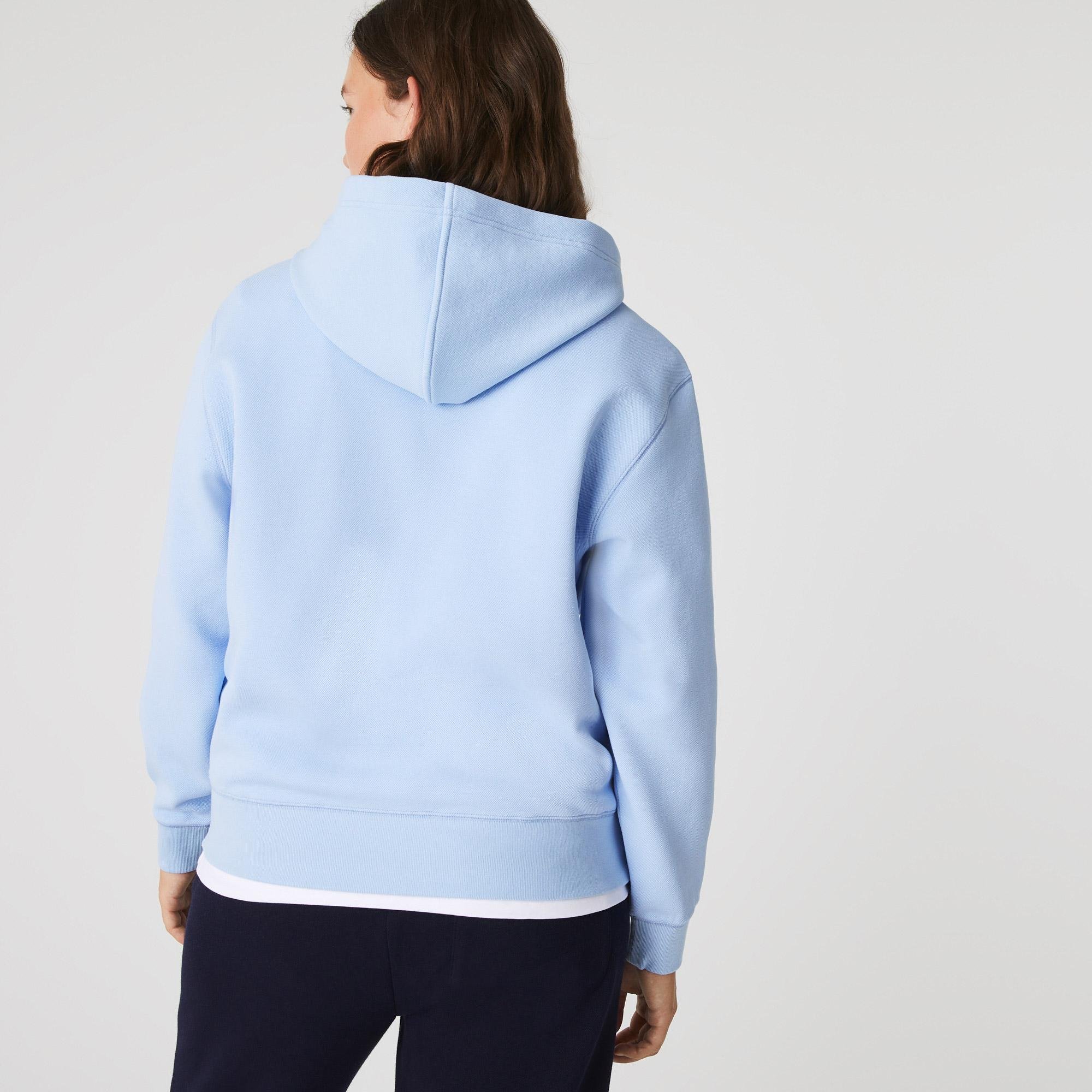Lacoste Women’s Loose Fit Hooded Cotton Blend Sweatshirt