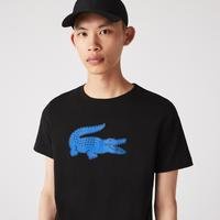 Lacoste męski T-shirt z oddychającego dżerseju z nadrukiem 3D z logo krokodyla SPORT985