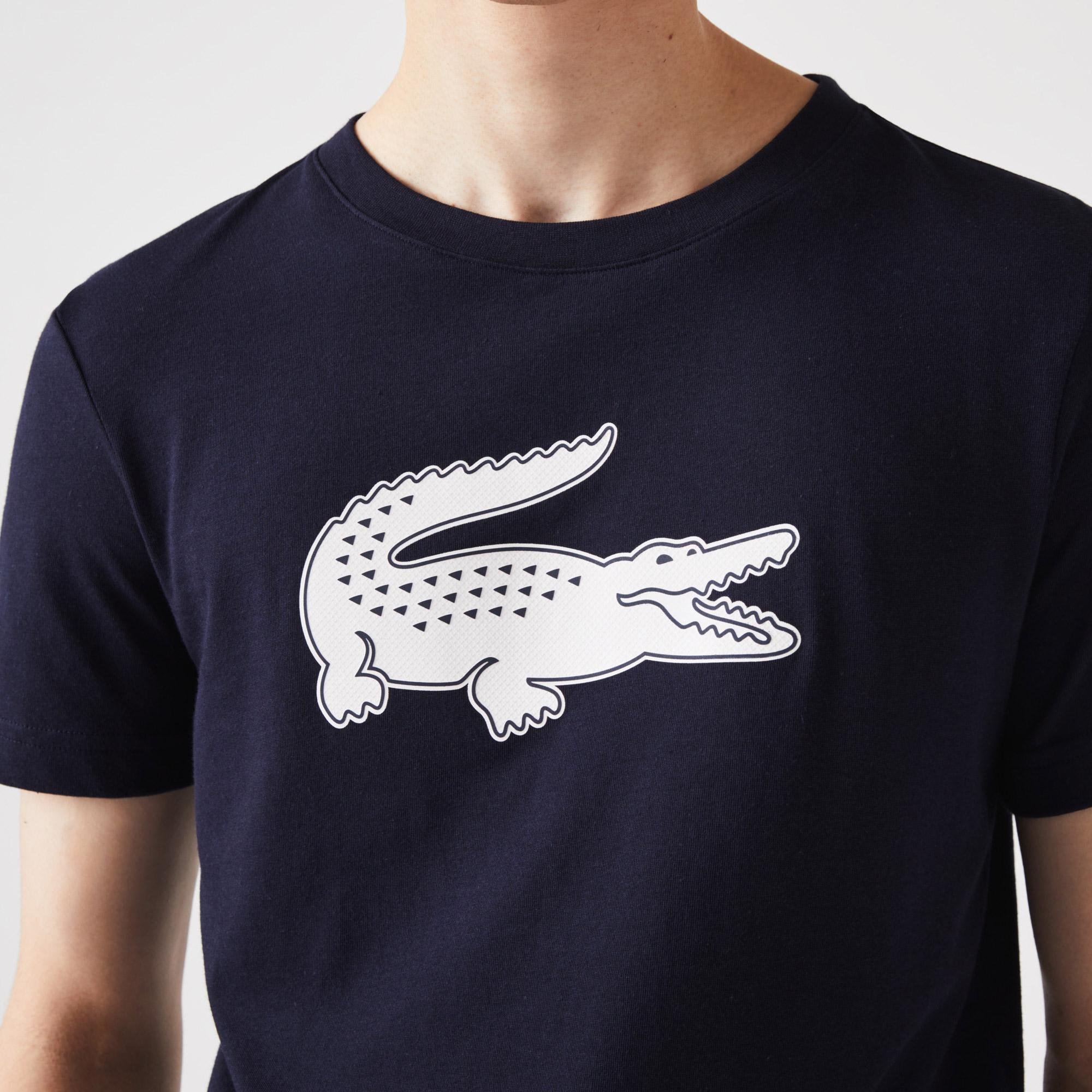Lacoste SPORT pánske priedušné džersejové tričko s 3D potlačou krokodíla