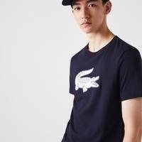 Lacoste męski T-shirt z oddychającego dżerseju z nadrukiem 3D z logo krokodyla SPORT525