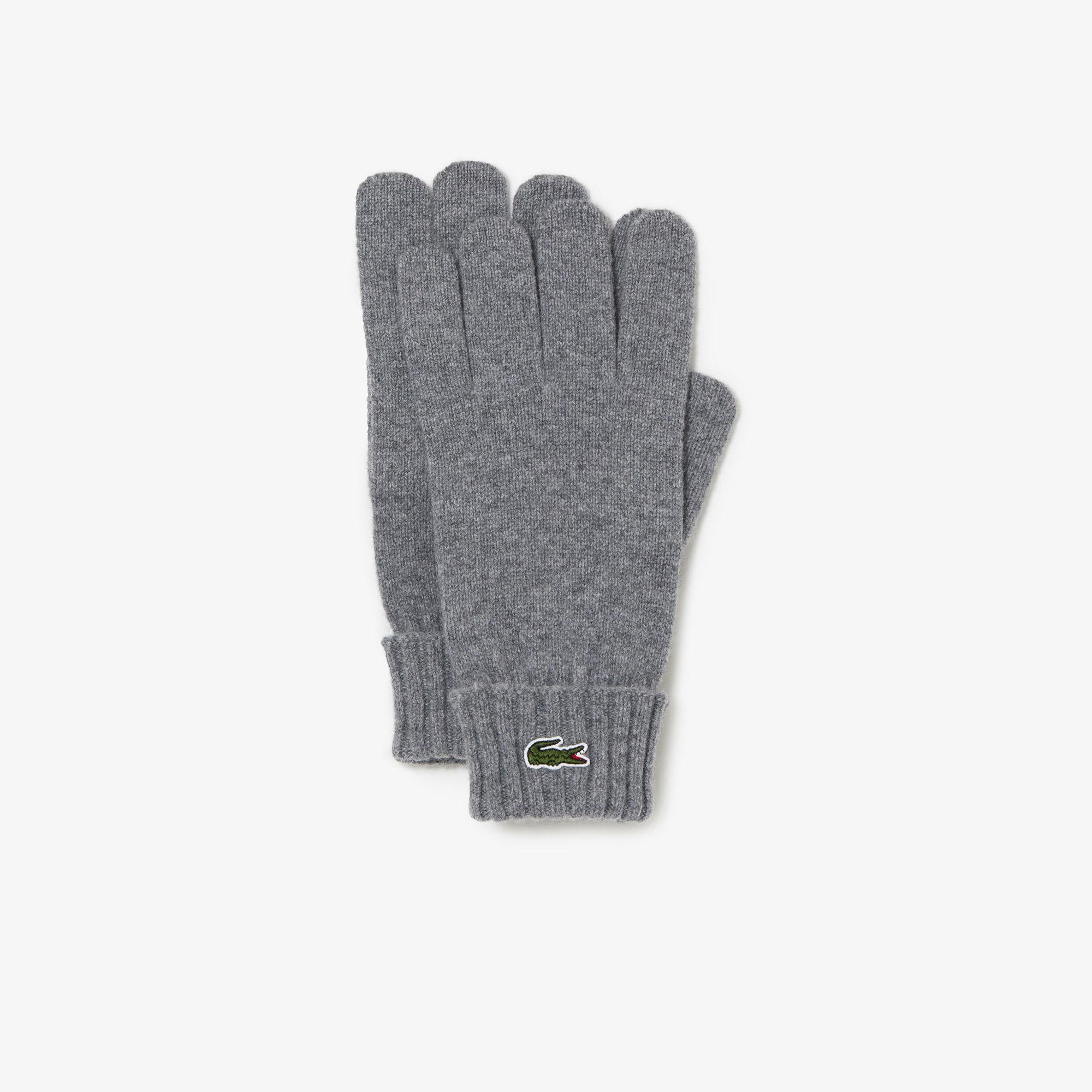 Lacoste Men's Wool Gloves Gray Medium