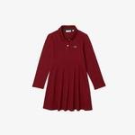 Lacoste dívčí piké šaty s polokošilovým límcem