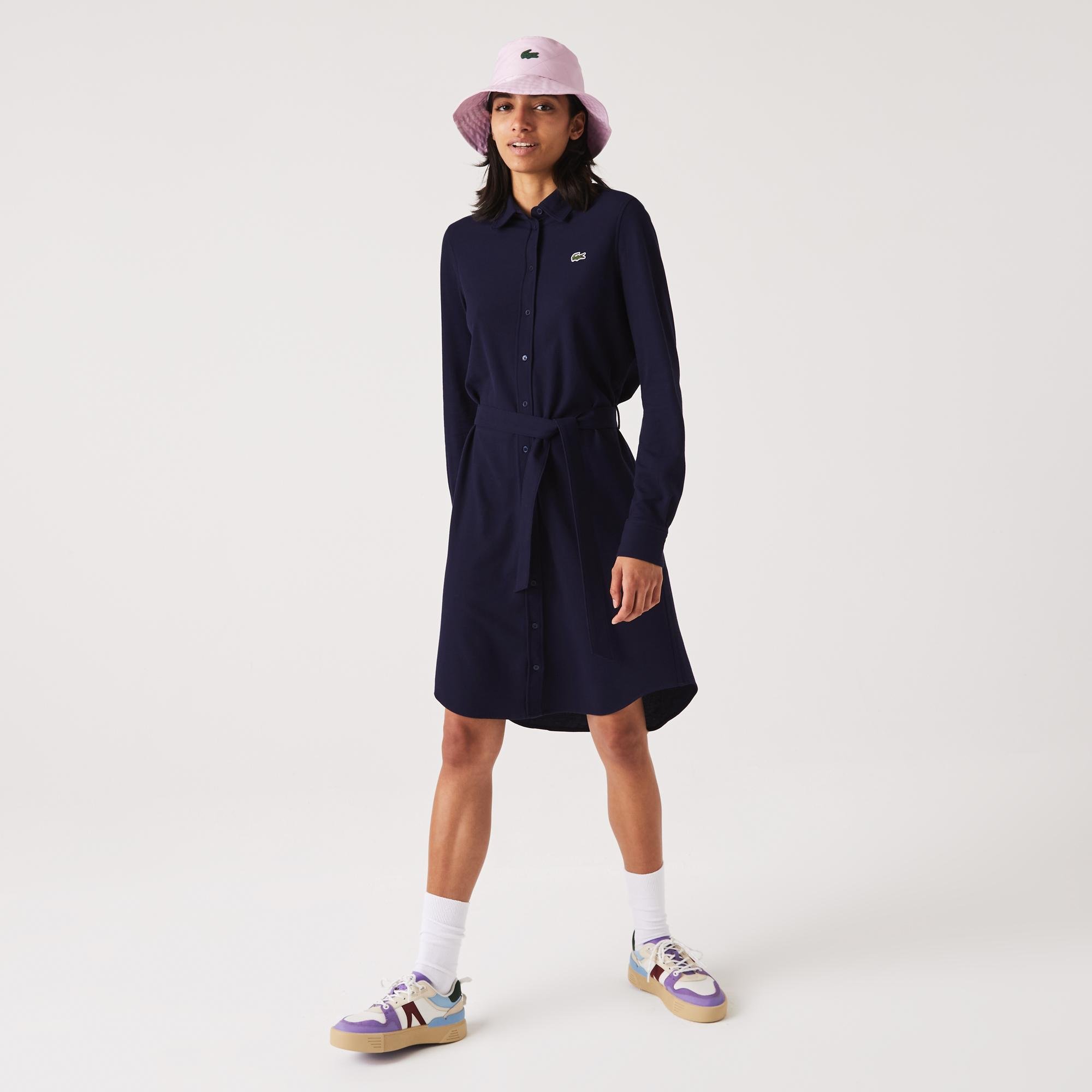 Lacoste Women's Adjustable Cotton Piqué Polo Dress