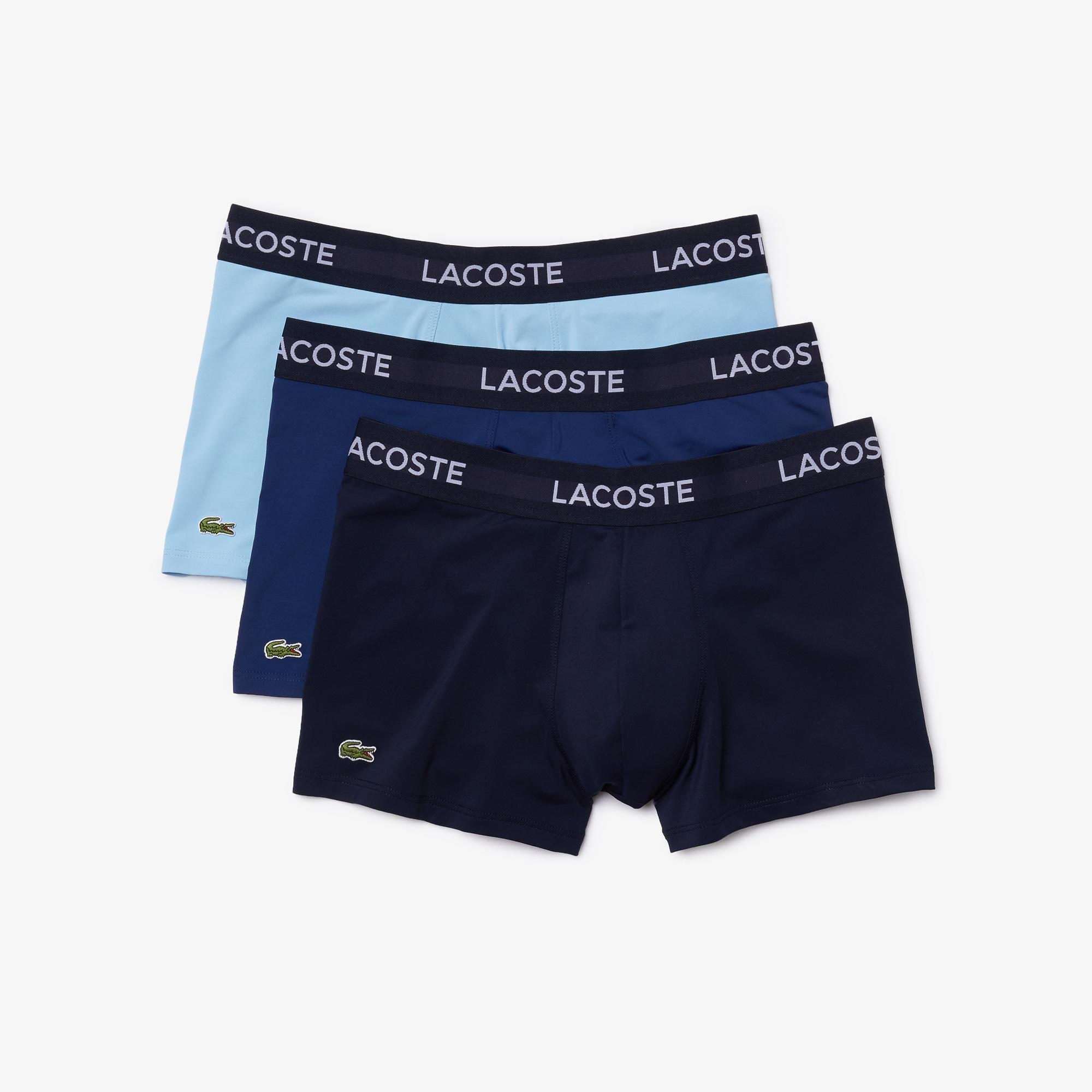 Lacoste Men's 3-Pack Recycled Polyester Jersey Trunk
