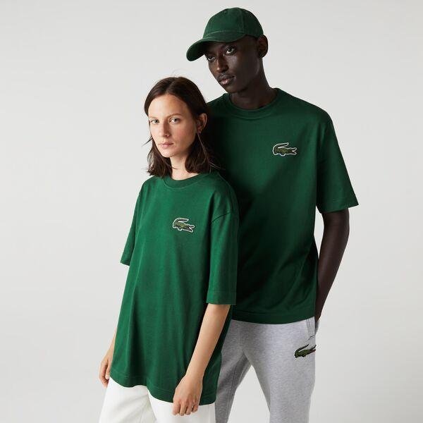 Lacoste Unisex Loose Fit Large Crocodile Organic Cotton T-Shir