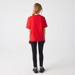 Lacoste dámské tričko s přiléhavým oválným výstřihem z bavlny Premium