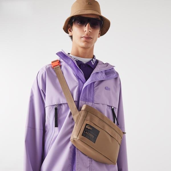 Lacoste Vodoodpudivá reportérska taška s potlačou podpisu pre mužov 