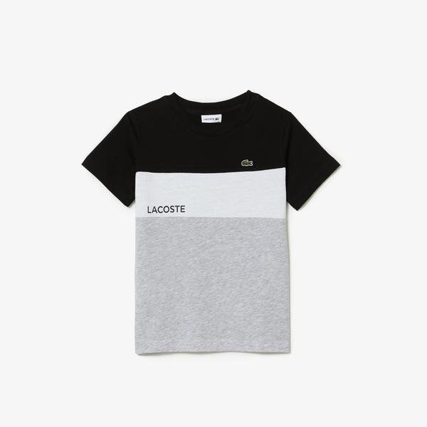 Lacoste Chlapčenské tričko  s farebným blokom z bavlnenej tkaniny