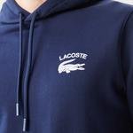 Lacoste Erkek Classic Fit Ayarlanabilir Kapüşonlu Baskılı Lacivert Sweatshirt