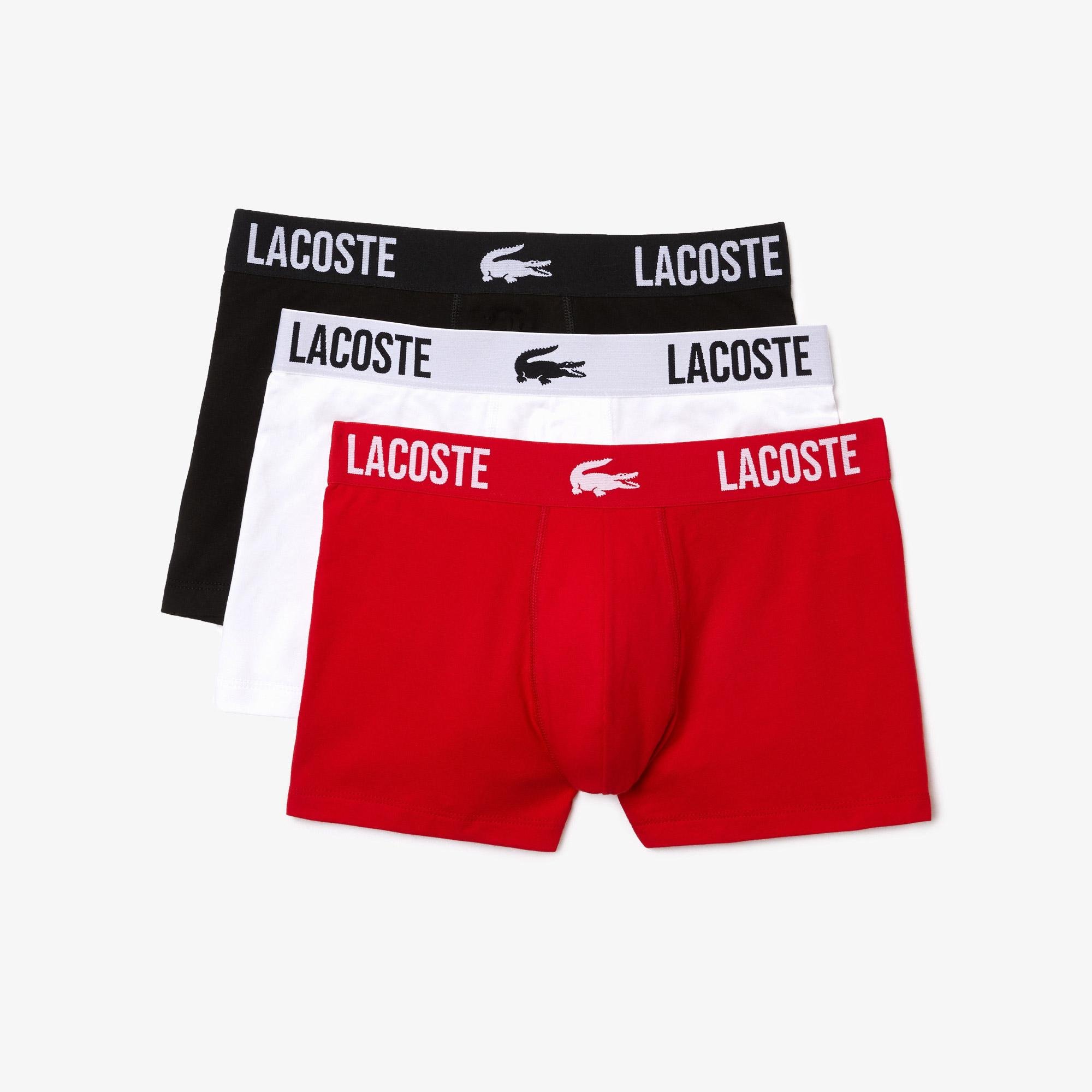 Lacoste Men's Branded Jersey Trunk Three-Pack