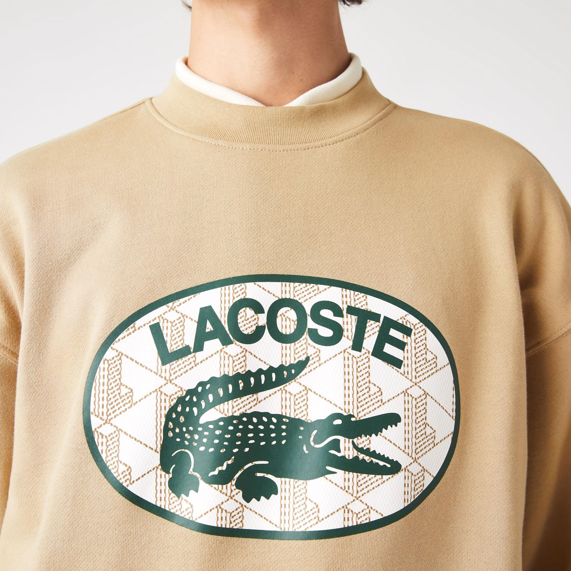 Lacoste férfi loose fit márkajeles monogram lenyomatos pulóver