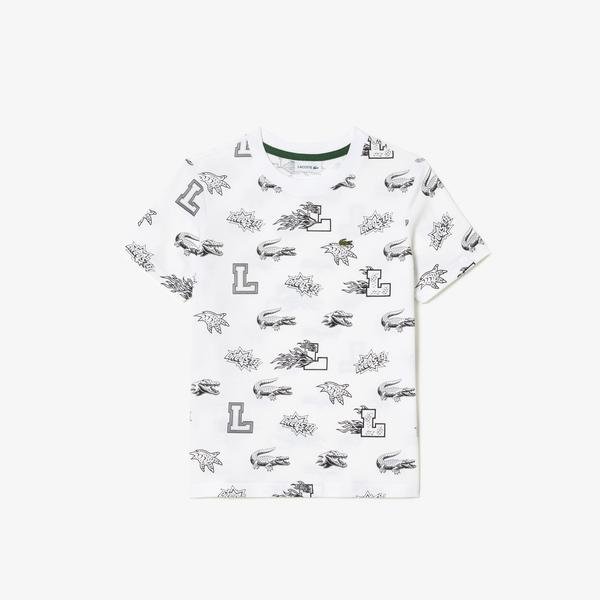 Lacoste Detské tričko  z organickej bavlny s vlastnou potlačou