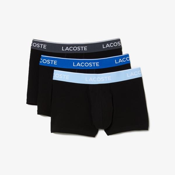 Lacoste Pack Of 3 Navy Casual Boxer Briefs With Contrasting Waistband