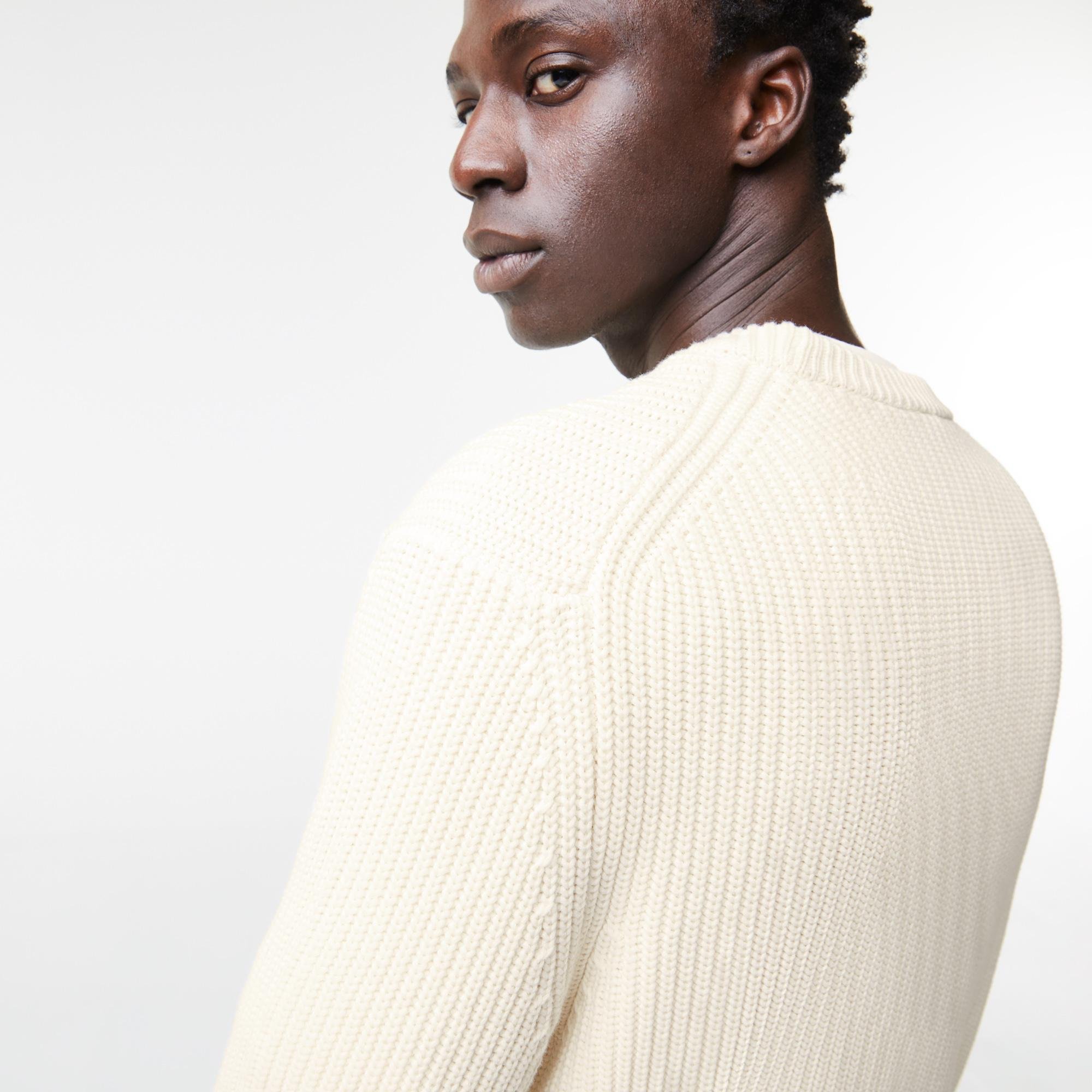 Lacoste męski sweter z okrągłym dekoltem z bawełny organicznej Classic Fit