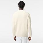 Lacoste Pánsky sveter  Classic Fit s výstrihom z organickej bavlny