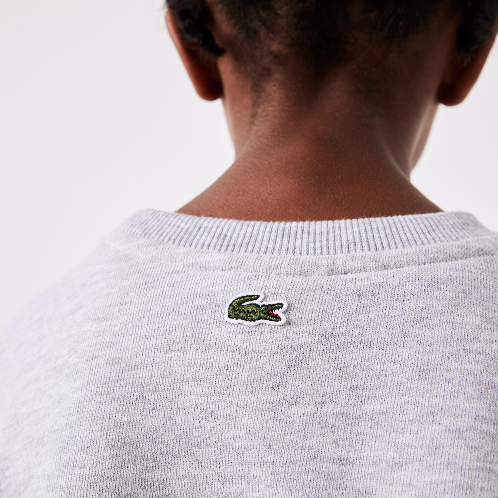 Lacoste dziecięca bluza z okrągłym dekoltem i nadrukiem z logo krokodyla