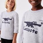 Lacoste gyermek krokodil lenyomatos kerek nyakú pulóver