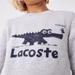 Lacoste dětská mikina s přiléhavým oválným výstřihem a s potiskem krokodýla
