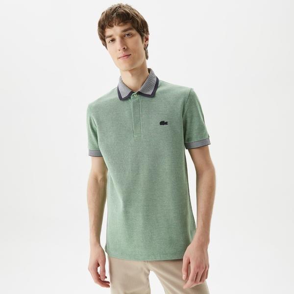 Lacoste Men's Regular Fit Striped Finishes Cotton Polo