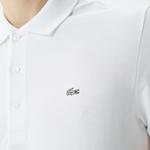 Lacoste polo tričko úzkeho strihu zo strečového bavlneného piké so šedým krokodílom