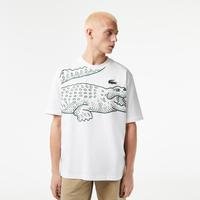 Lacoste pánske tričko s okrúhlym výstrihom, voľným strihom s krokodílou potlačou001