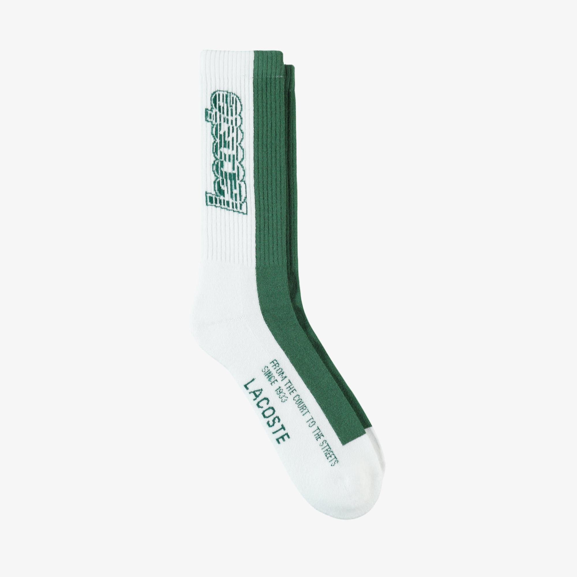 Lacoste Unisex Uzun Baskılı Yeşil Çorap. 2
