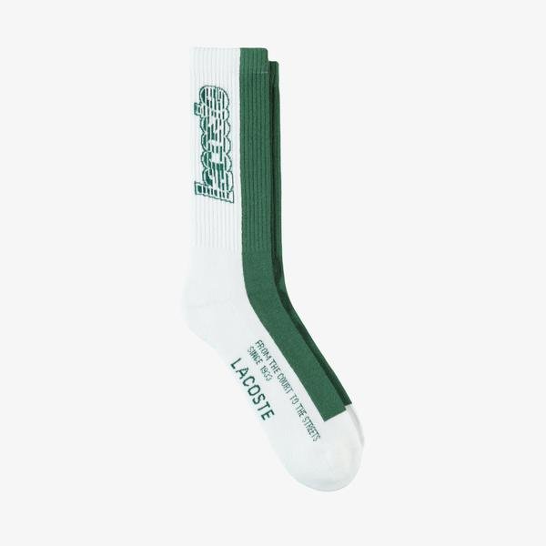 Lacoste Unisex Uzun Baskılı Yeşil Çorap