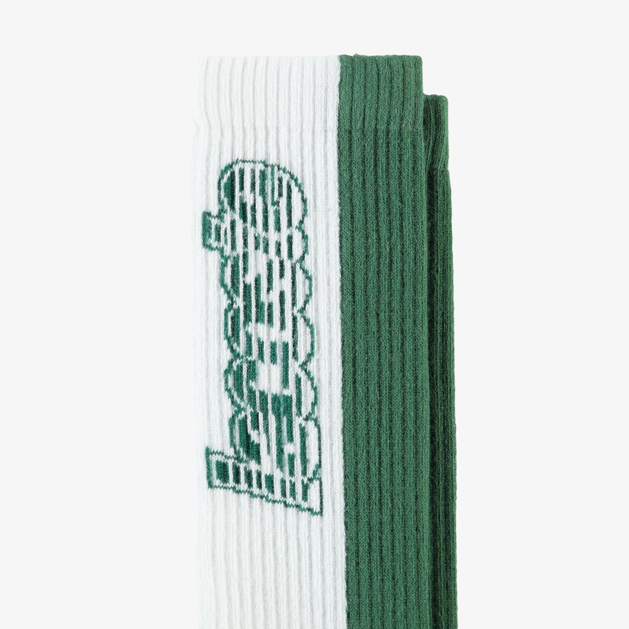 Lacoste Unisex Uzun Baskılı Yeşil Çorap. 3