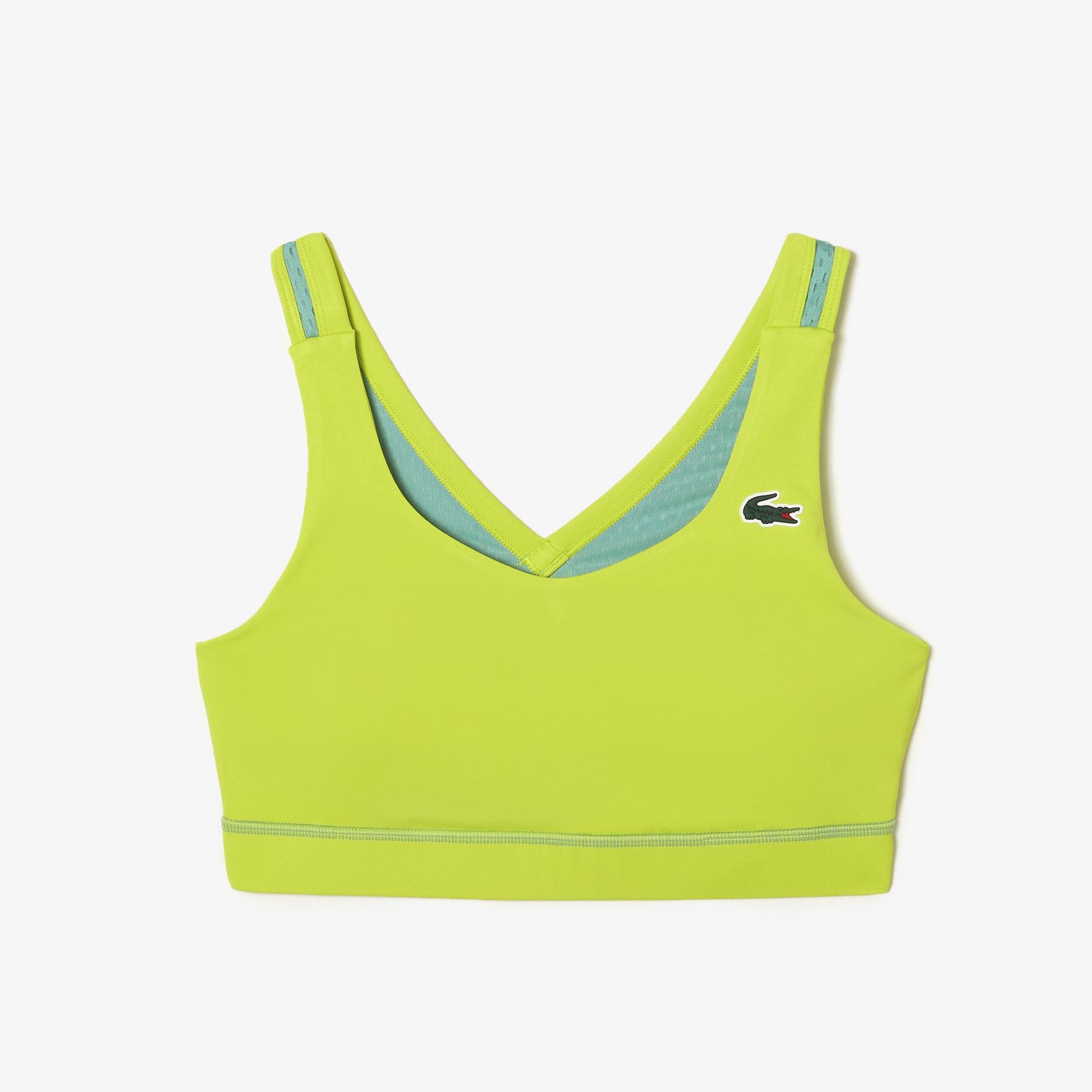 Lacoste Active Kadın Slim Fit Kolsuz Renk Bloklu Sarı Bra. 4