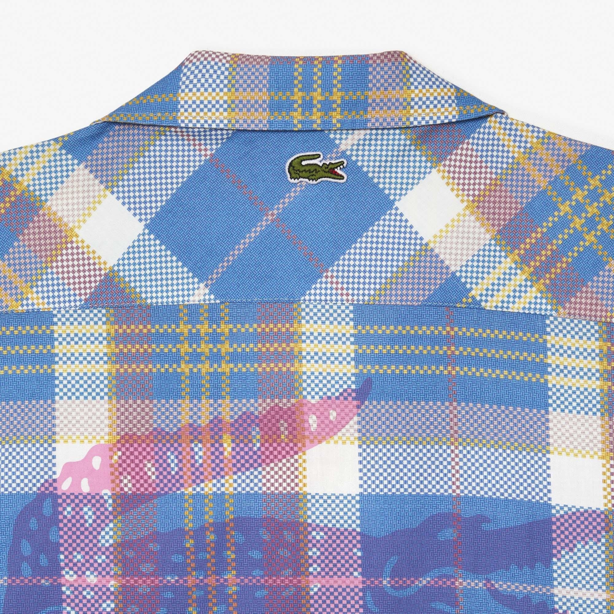 Lacoste Men’s  Short Sleeve Organic Cotton Check Shirt