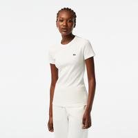 Lacoste damski T-shirt z bawełny organicznej Slim Fit70V