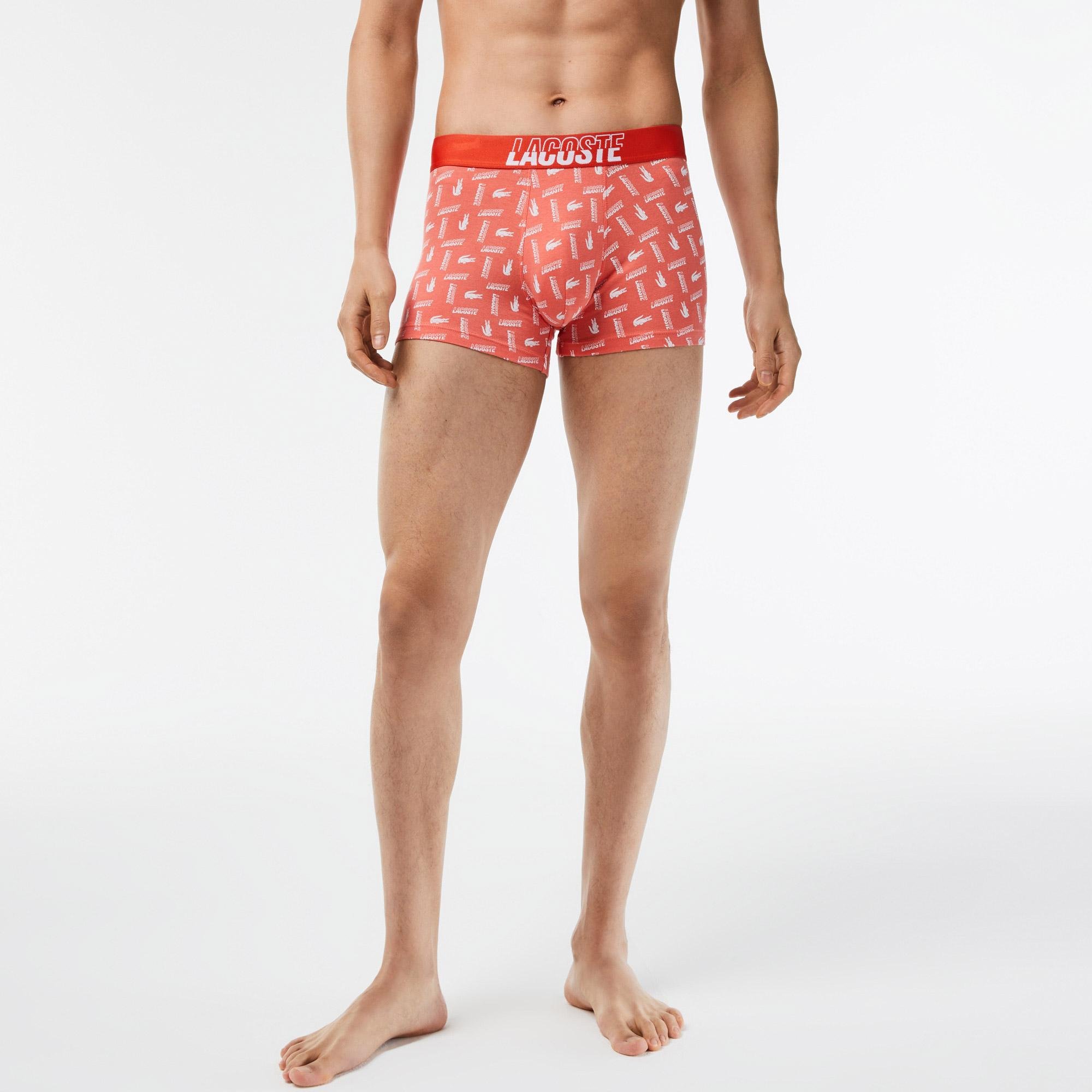 Lacoste Men’s 3-Pack  Stretch Cotton Printed Trunks
