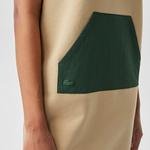 Lacoste Kadın Regular Fit Kolsuz Kapüşonlu Renk Bloklu Krem Elbise