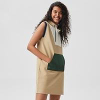 Lacoste Kadın Regular Fit Kolsuz Kapüşonlu Renk Bloklu Lacivert Elbise32K
