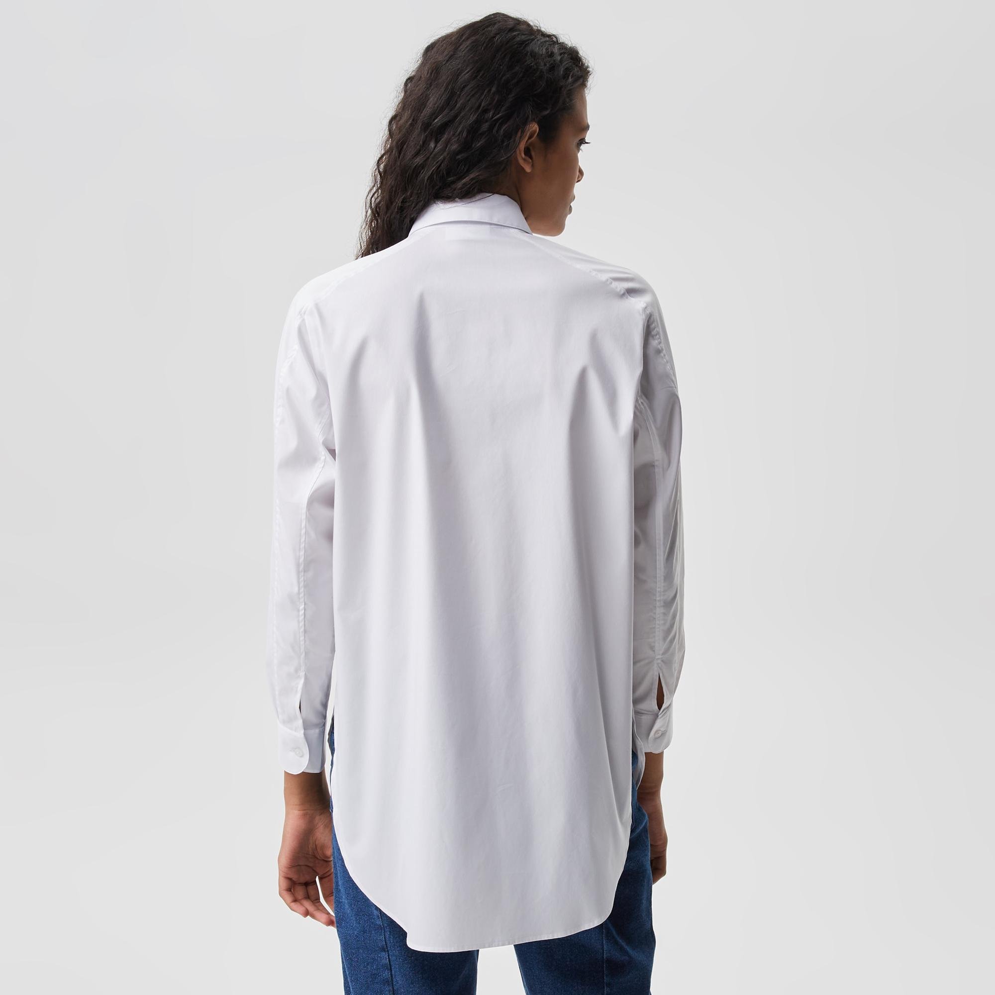 Lacoste Kadın Regular Fit Beyaz Gömlek. 3