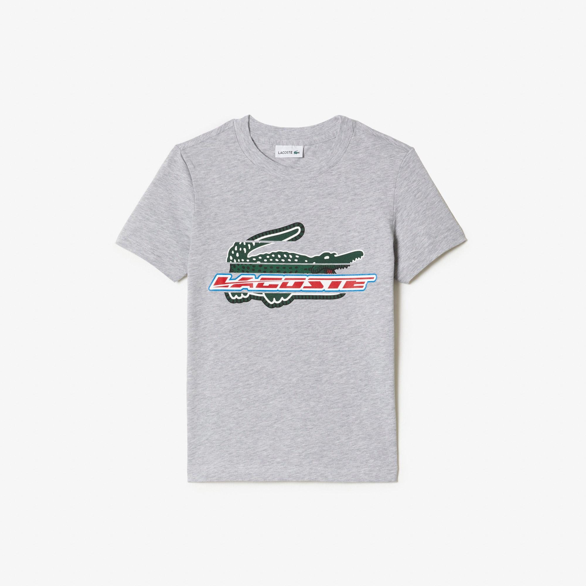 Lacoste Kids’ Contrast Print Cotton Jersey T-shirt