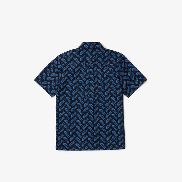 Lacoste Boys’  Short Sleeve Cotton Voile Shirt