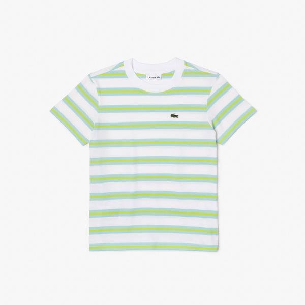 Lacoste Kids’  Stripe Print Cotton Jersey T-shirt