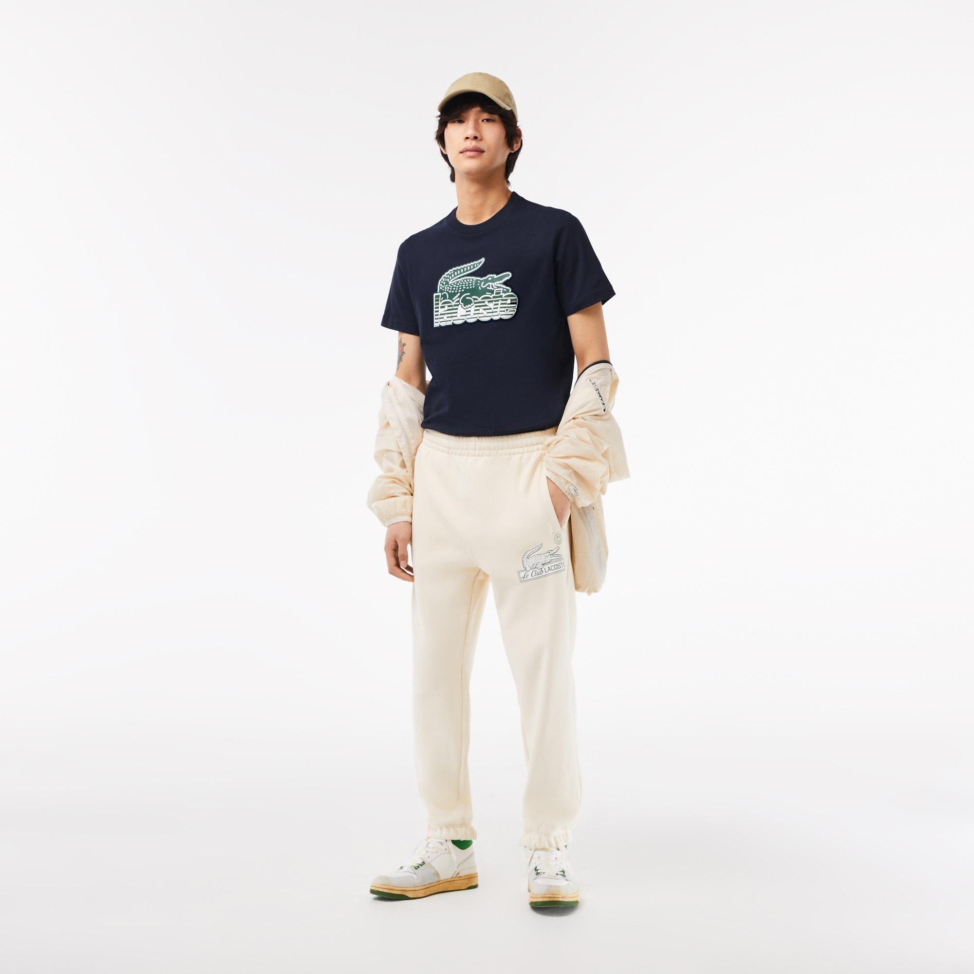 Lacoste męski T-shirt z dżerseju bawełnianego z nadrukiem