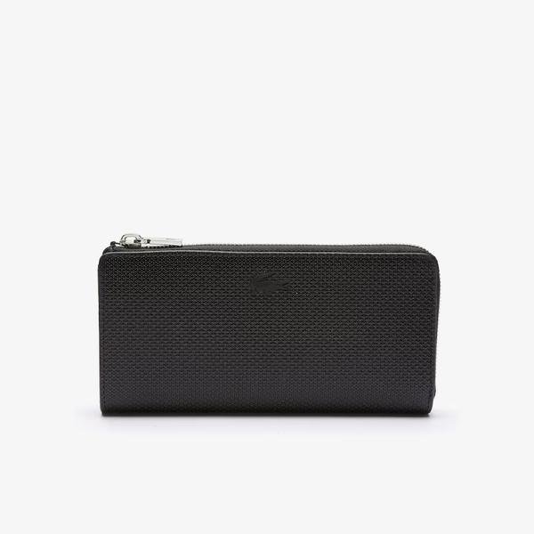 Lacoste Unisex Matná kožená peňaženka Piqué Chantaco na zips