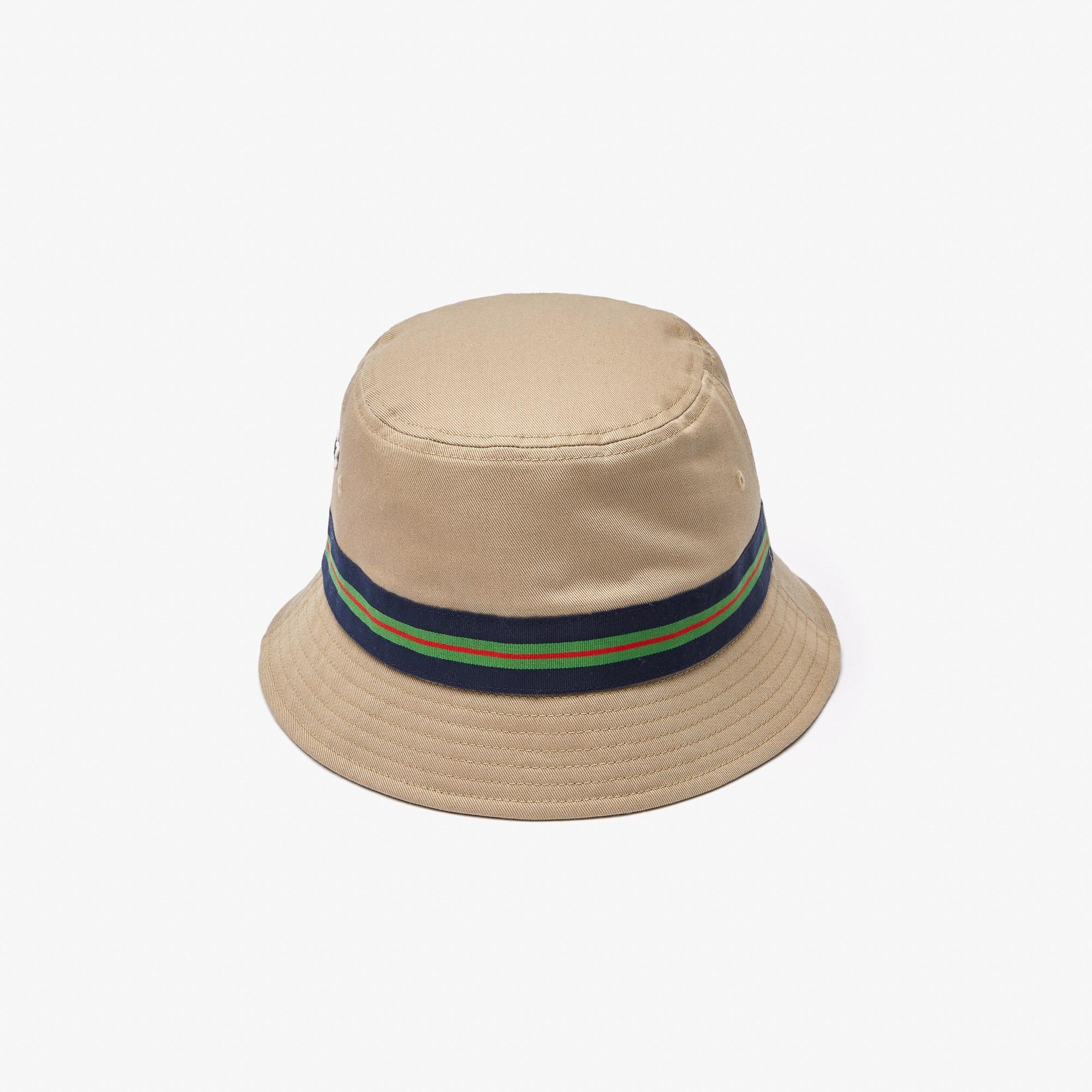 Lacoste Unisex  Organic Cotton Stripe Band Bucket Hat